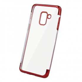 Husa TPU OEM Electro Pentru Samsung Galaxy A41, Rosie Transparenta