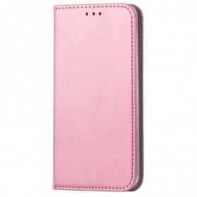 Husa Piele Ecologica OEM Smart Magnetic Pentru Samsung Galaxy A42 5G, Roz Aurie